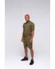 Overalls shorts for men without collar - green