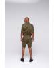 Overalls shorts for men without collar - green