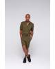 Overalls shorts for men without collar - green