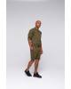 Overalls shorts for men without collar - green