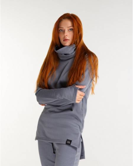 Longsleve woman clamp on the grey fleece