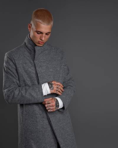 Coat male Autumn grey