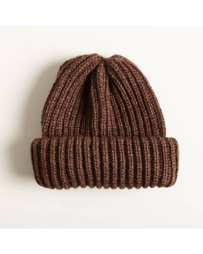 Шапка женская крупная вязка коричневая