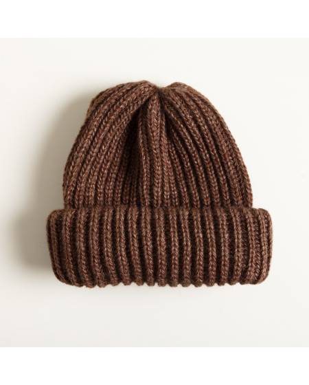 Шапка женская крупная вязка коричневая