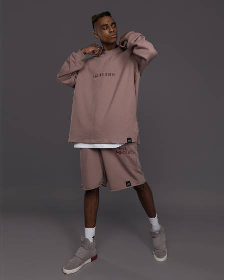OVERSIZE shorts with est. MMXIII mocha