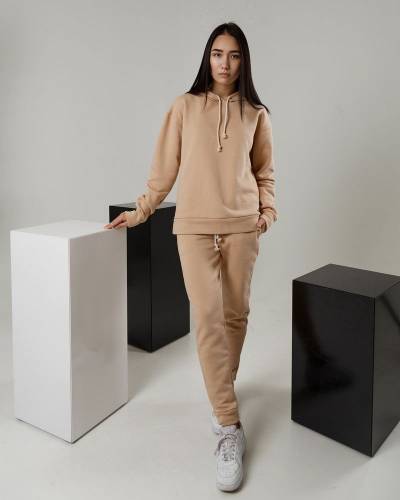 Штаны женские на флисе бежевые