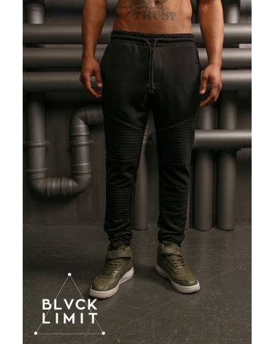 Штаны мужские со стегаными элементами черные