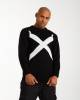 Свитер мужской с принтом Х черный