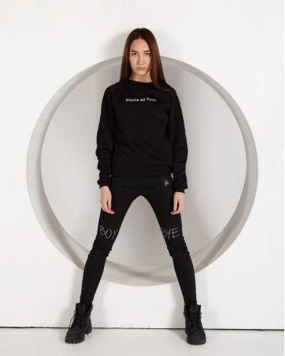 Світшоти жіночий принт POLITE чорний