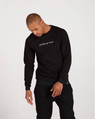Свитшот мужской принт POLITE черный