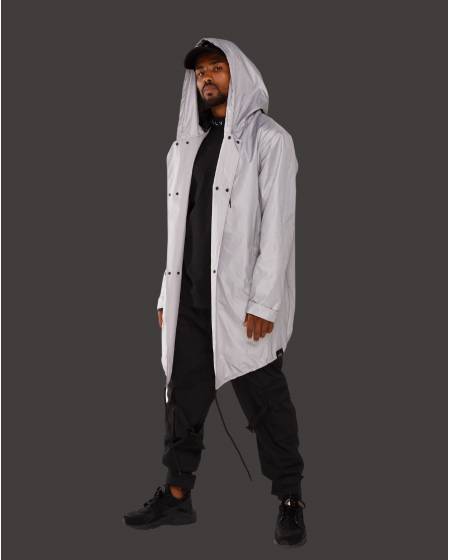 Дождевик с принтом на спине ДОЖДЕВИК - серый