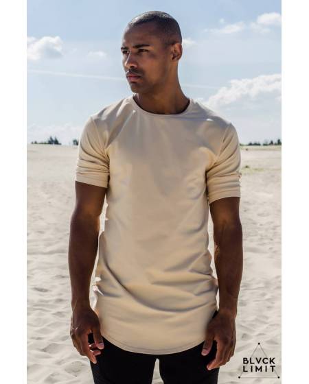 Футболка чоловіча з округленим низом бежева