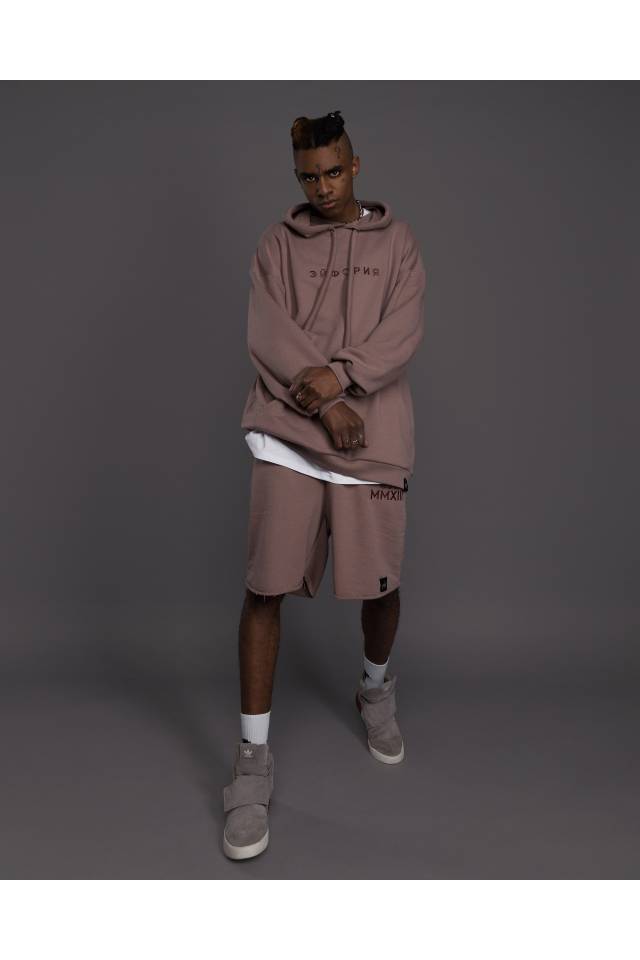 Худи OVERSIZE с вышивкой ЭЙФОРИЯ мокко Black Limit купить в Киеве и Украине