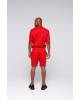 Overalls shorts for men without collar - red