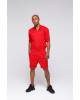 Overalls shorts for men without collar - red