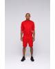 Overalls shorts for men without collar - red