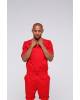 Overalls shorts for men without collar - red