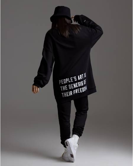 Unisex long sleeve shirt with embroidery GENESIS black