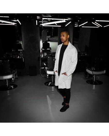 Пальто мужское трикотажное Casual серое