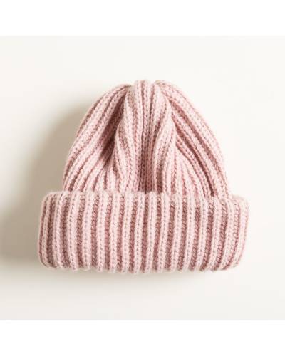 Шапка женская крупная вязка светло/розовая