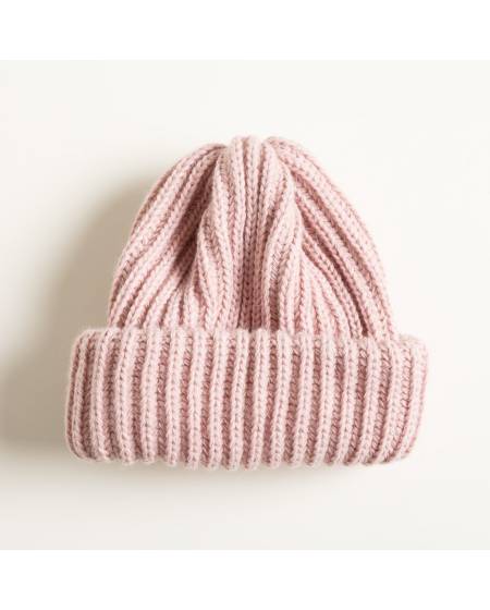 Шапка женская крупная вязка светло/розовая
