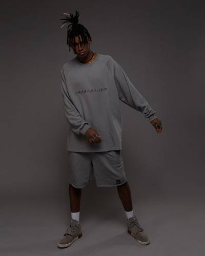 Шорты OVERSIZE с вышивкой est. MMXIII серые