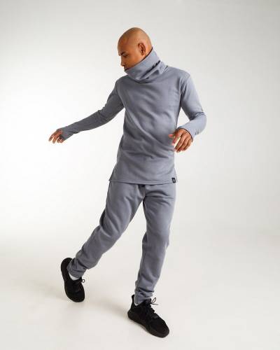 Gray fleece pants for men
