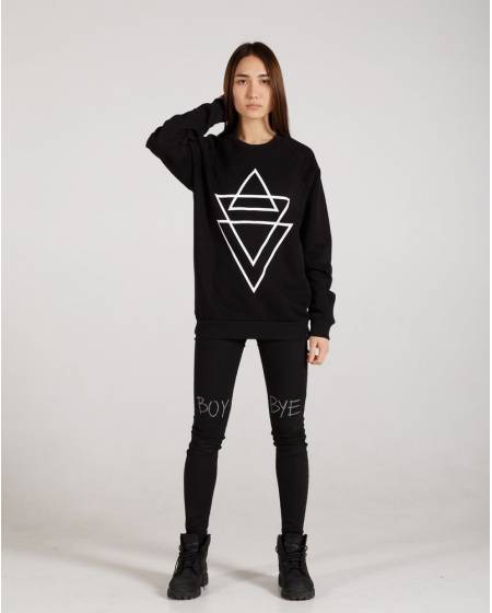 Світшоти жіночий принт трикутники чорний