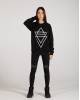 Свитшот женский принт треугольники черный