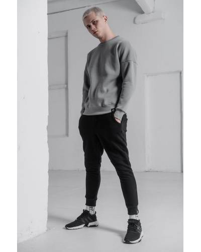 Свитшот мужской OVERSIZE на флисе серый