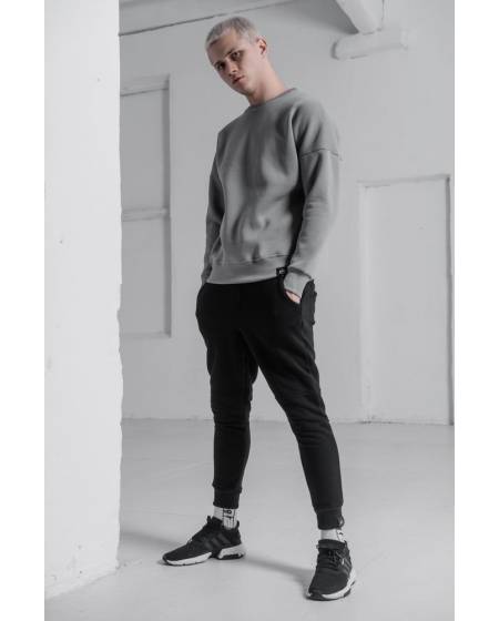 Свитшот мужской OVERSIZE на флисе серый