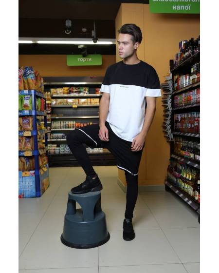 Футболка чоловіча чорно-біла