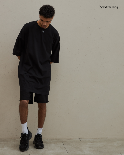 Футболка мужская Extra long X black
