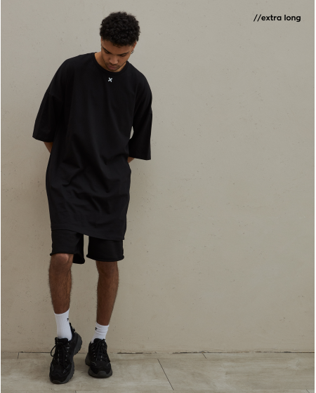 Футболка чоловіча Extra long X black