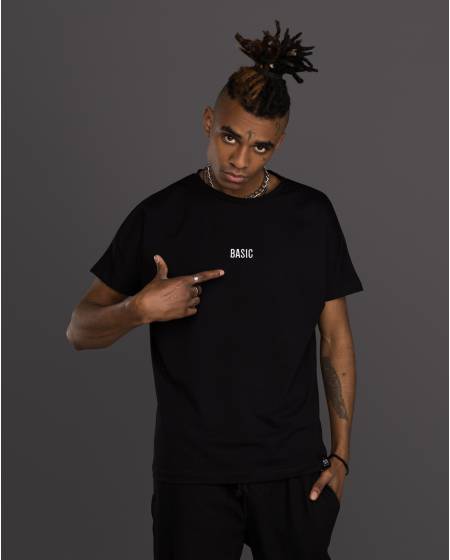 Футболка OVERSIZE зі вишивкою BASIC чорна