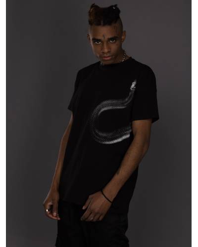 Футболка принт Змея черная