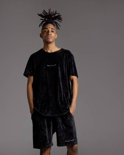 T-shirt velor script black