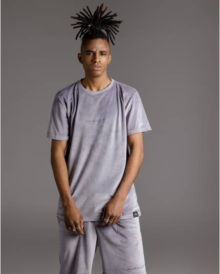 T-shirt velor script gray