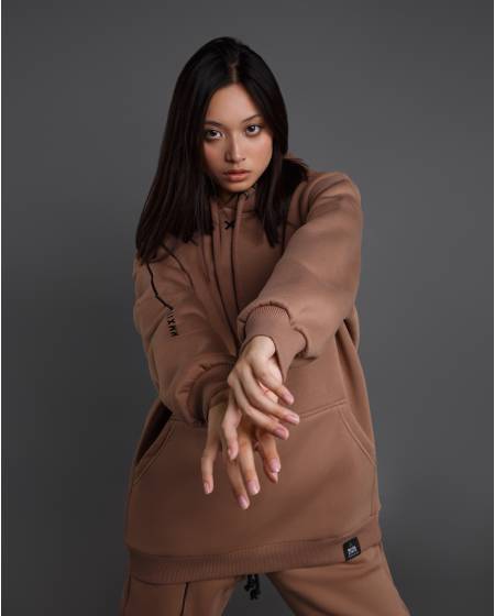 Hoodie Women's SYMBIOSIS warm cappuccino