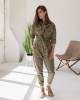 Комбинезон женский коттон с поясом оливковый