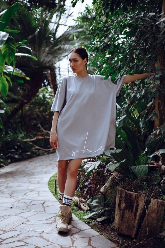 White long best sale t shirt dress