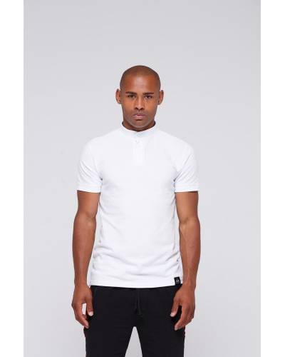 Поло со стойкой - белое