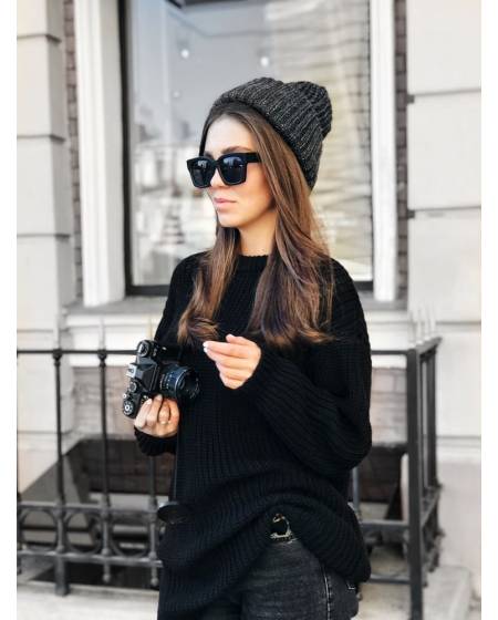 Women's cap knitted women's grey