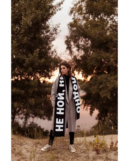 Scarf female print NOT NOAH, NOT too COLD - black