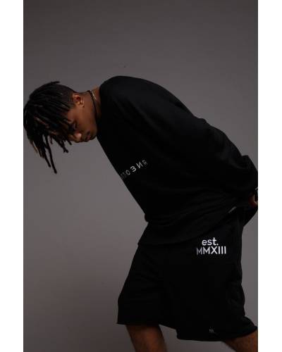 Шорты OVERSIZE с вышивкой est. MMXIII черные