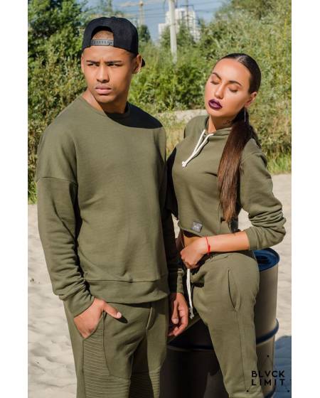 Штаны мужские со стегаными элементами хаки