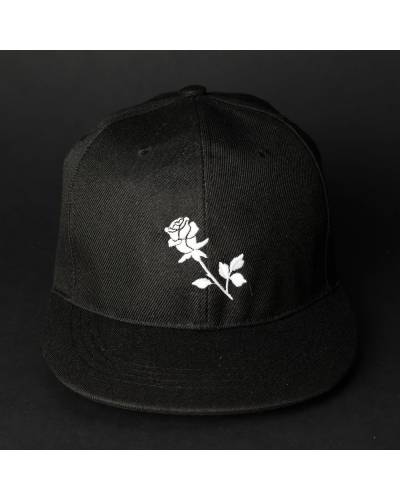 Снепбек женский с вышивкой Роза черный