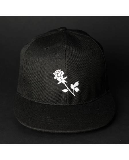 Снепбек женский с вышивкой Роза черный