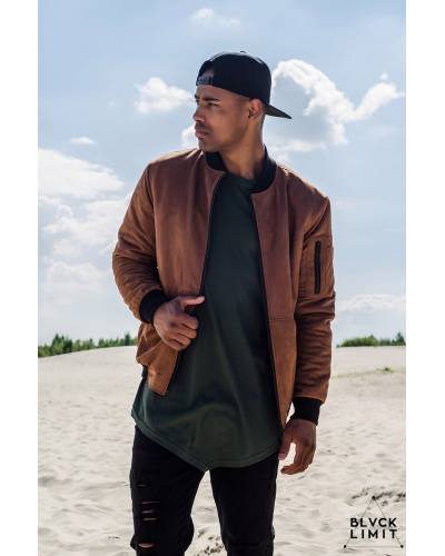 Бомбер мужской Street эко-замш рыжий