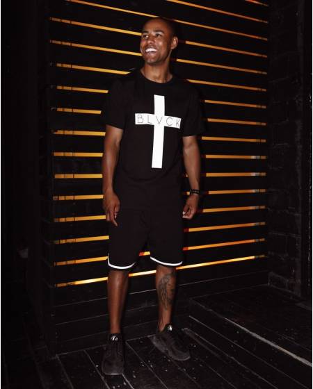 T-shirt men's personality Cross black